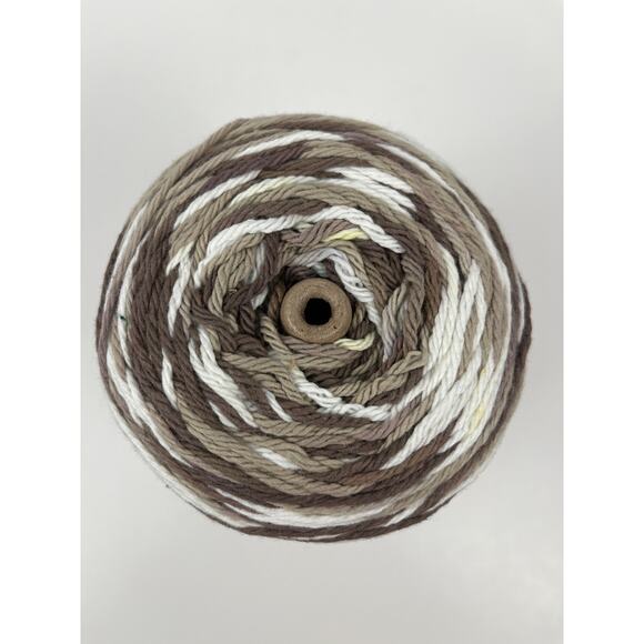 Peaches & Creme Cotton Yarn Chocolate Milk Ombre 13 Oz 674 yds Brown Tan White - Picture 5 of 5